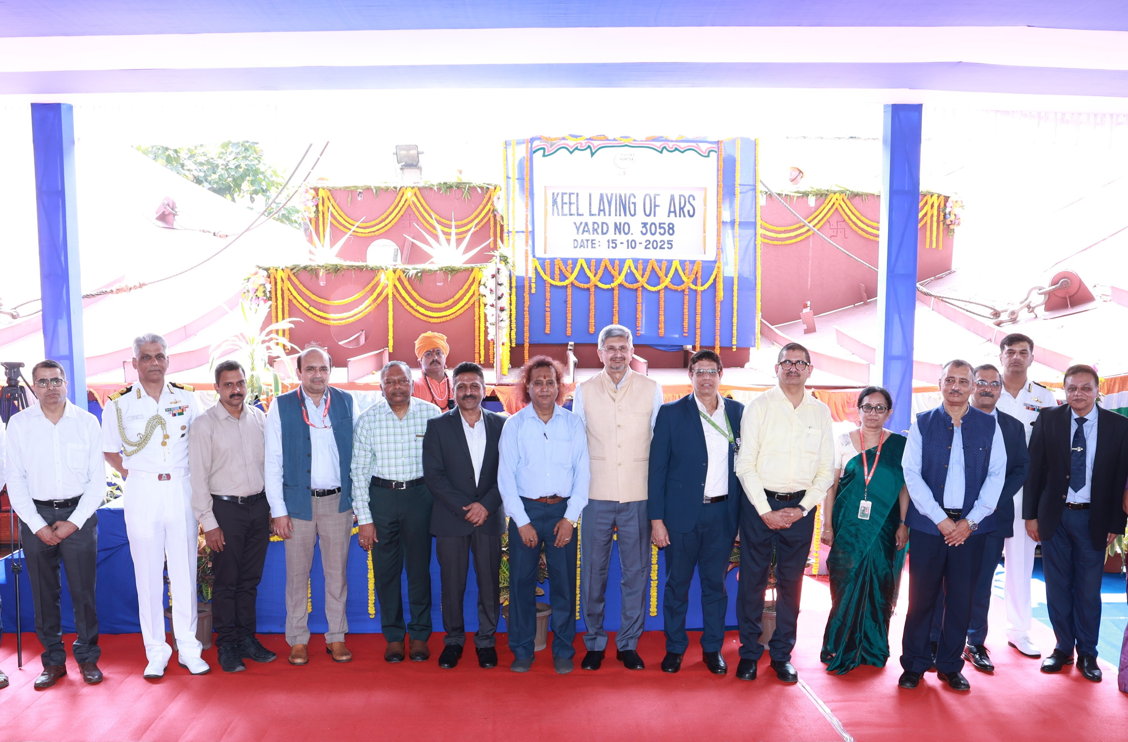 GRSE Strengthens Indigenous Research Shipbuilding with Keel Laying of Acoustic Research Ship for NPOL 